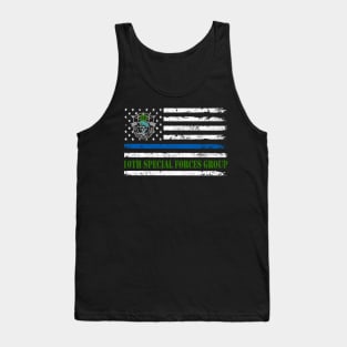 Proud US Army 10th Special Forces Group Skull Flag Veteran De Oppresso Liber SFG - Gift for Veterans Day 4th of July or Patriotic Memorial Day Tank Top